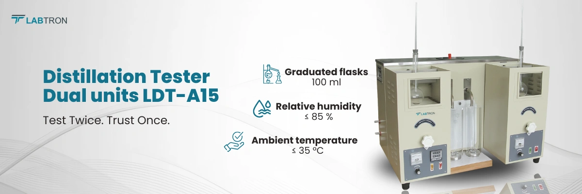 Distillation Tester Dual Units LDT-A15 | Graduated flasks: 100 ml | Relative humidity: ≤ 85 %