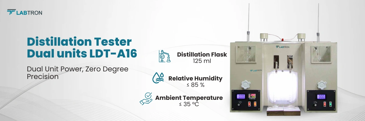 Distillation Tester LDT-A16 | Distillation Flask: 125 ml | Relative Humidity: ≤ 85 %