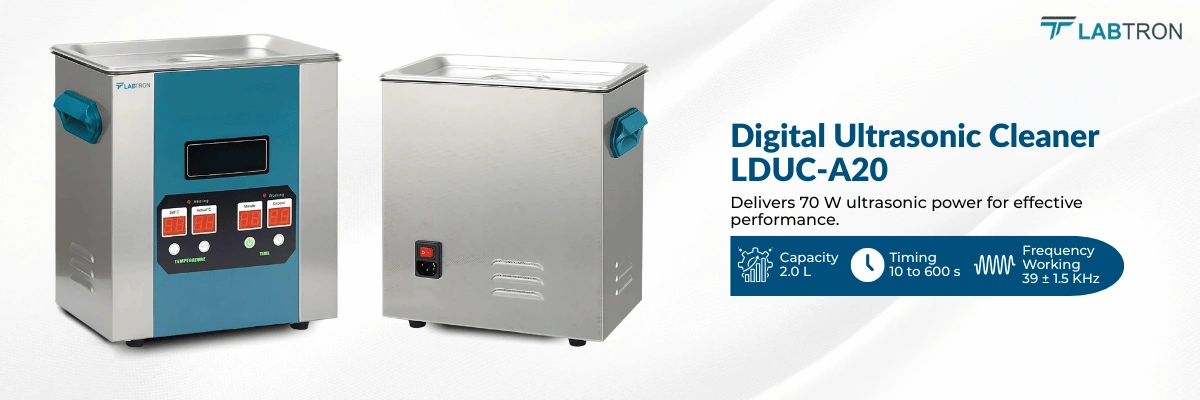 Digital Ultrasonic Cleaner LDUC-A20 | Capacity : 2.0 L | Ultrasonic Power : 70 W