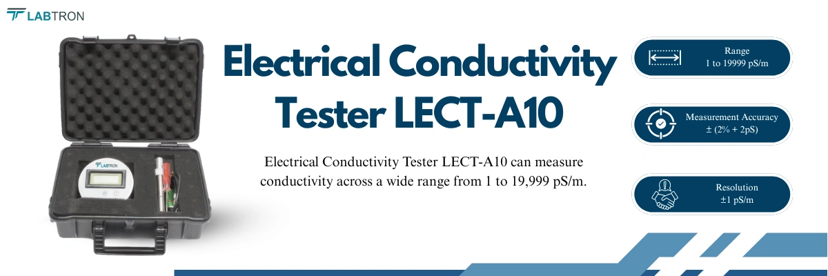 Electrical Conductivity Tester LECT-A10 | Range: 1 to 19999 pS/m | Measurement Accuracy: ±(2% + 2pS)