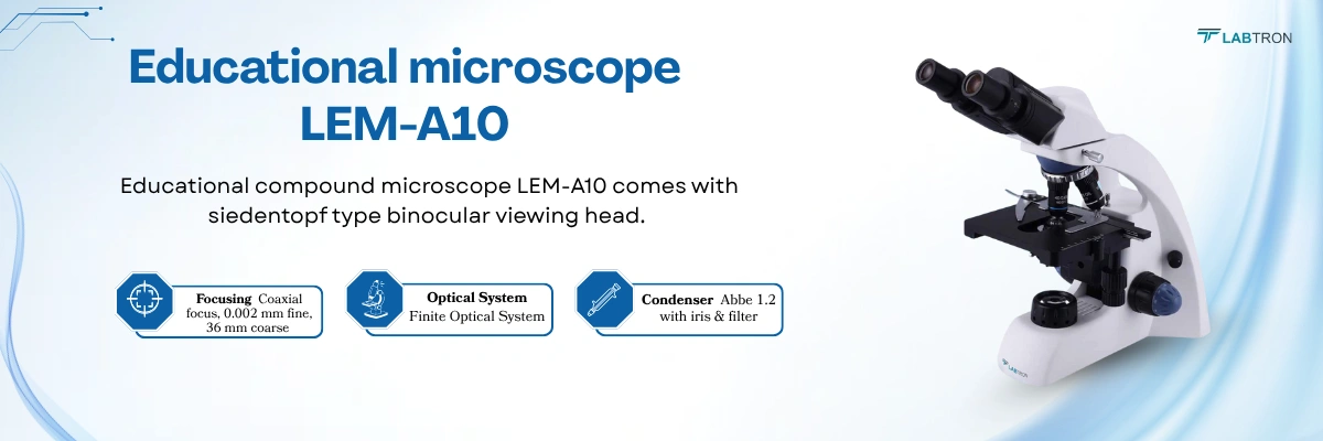 Educational Microscope LEM-A10 | Eyepiece: WF 10X / 18 mm | Illumination: 3 W / LED brightness adjustable