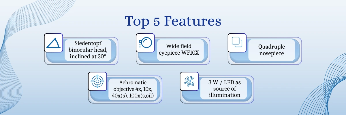 Educational Microscope LEM-A10 | Quadruple nosepiece | Achromatic objective 