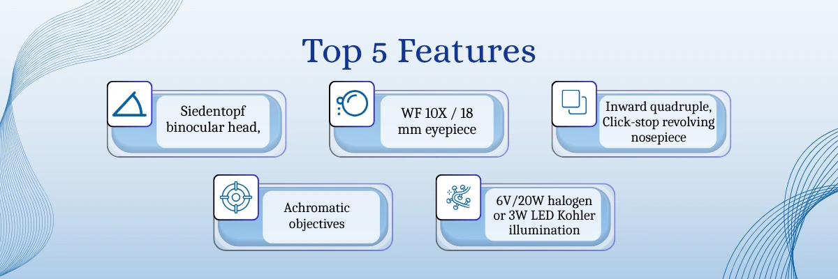 Educational Microscope LEM-B10 | Siedentopf type binocular head | Achromatic objectives