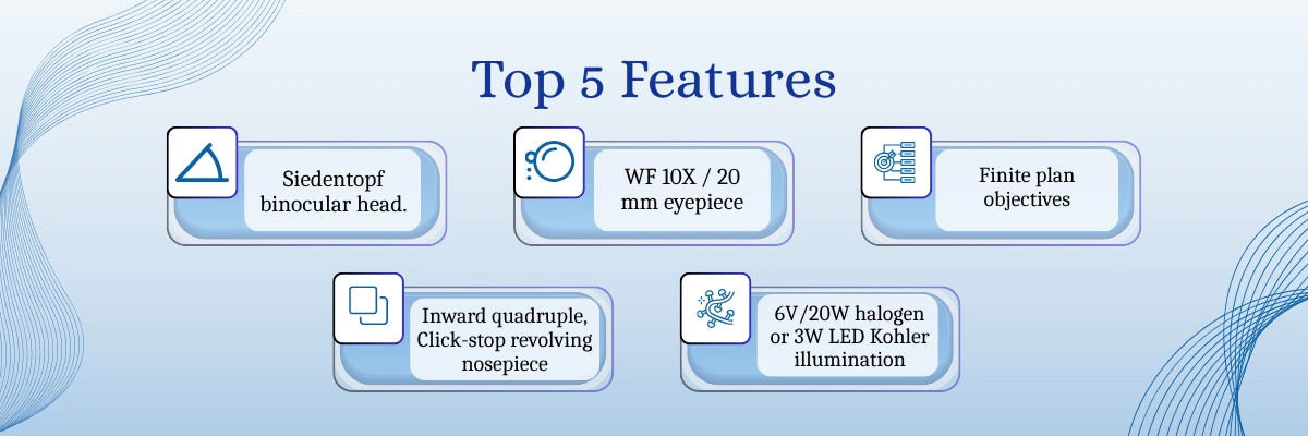 Educational Microscope LEM-B11 | Finite plan objectives | Click-stop revolving nosepiece Educational Microscope LEM-B11 | Finite plan objectives | Click-stop revolving nosepiece