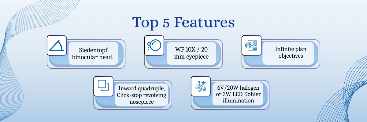 Educational Microscope LEM-B12 | Infinte plan objectives | Siedentopf type binocular head