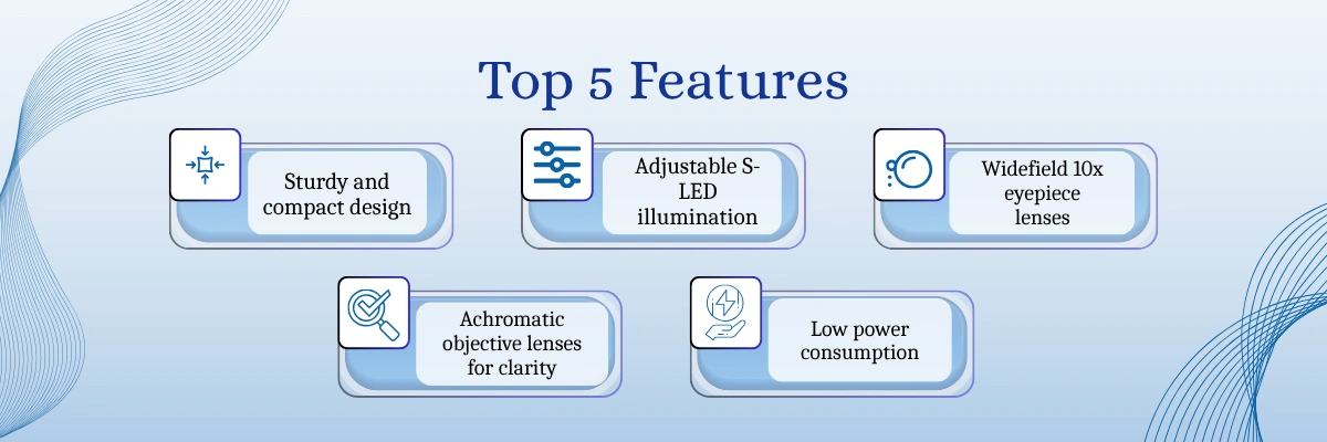 Educational Microscope LEM-C10 | Abbe condenser with diaphragm | Adjustable S-LED illumination