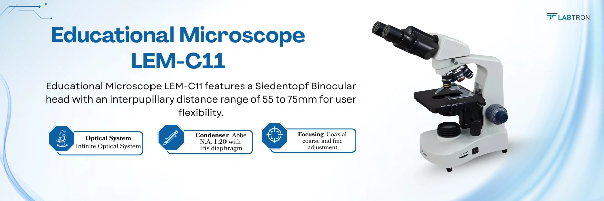 Educational Microscope LEM-C11 | Eyepiece: WF10x Wide Field | Illumination Power: 1W S-LED light Educational Microscope LEM-C11 | Eyepiece: WF10x Wide Field | Illumination Power: 1W S-LED light
