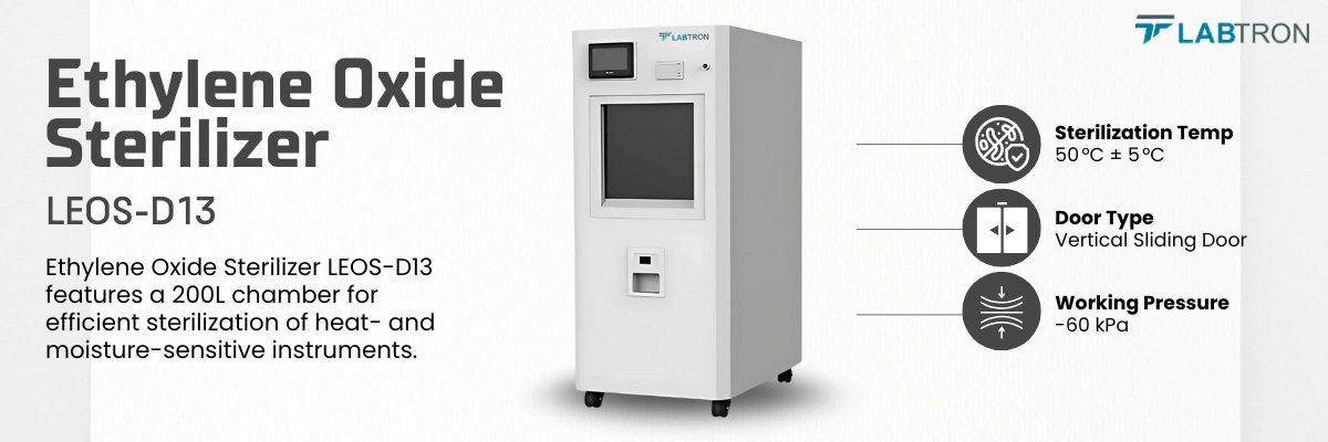 Ethylene Oxide Sterilizer LEOS-D13 | Sterilization Temperature: 50 °C ± 5 °C | Door Type: Vertical Sliding Door