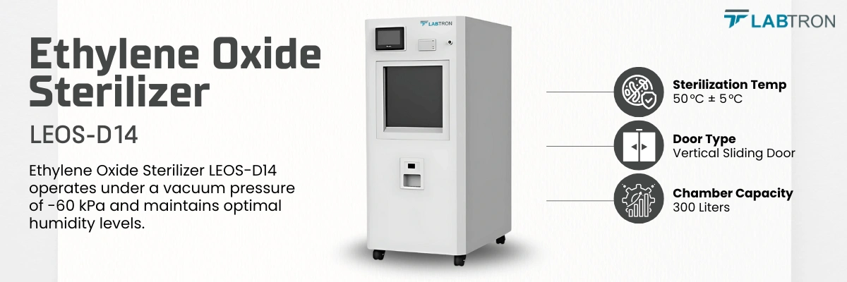 Ethylene Oxide Sterilizer LEOS-D14 | Sterilization Temperature: 50 °C ± 5 °C | Door Type: Vertical Sliding Door