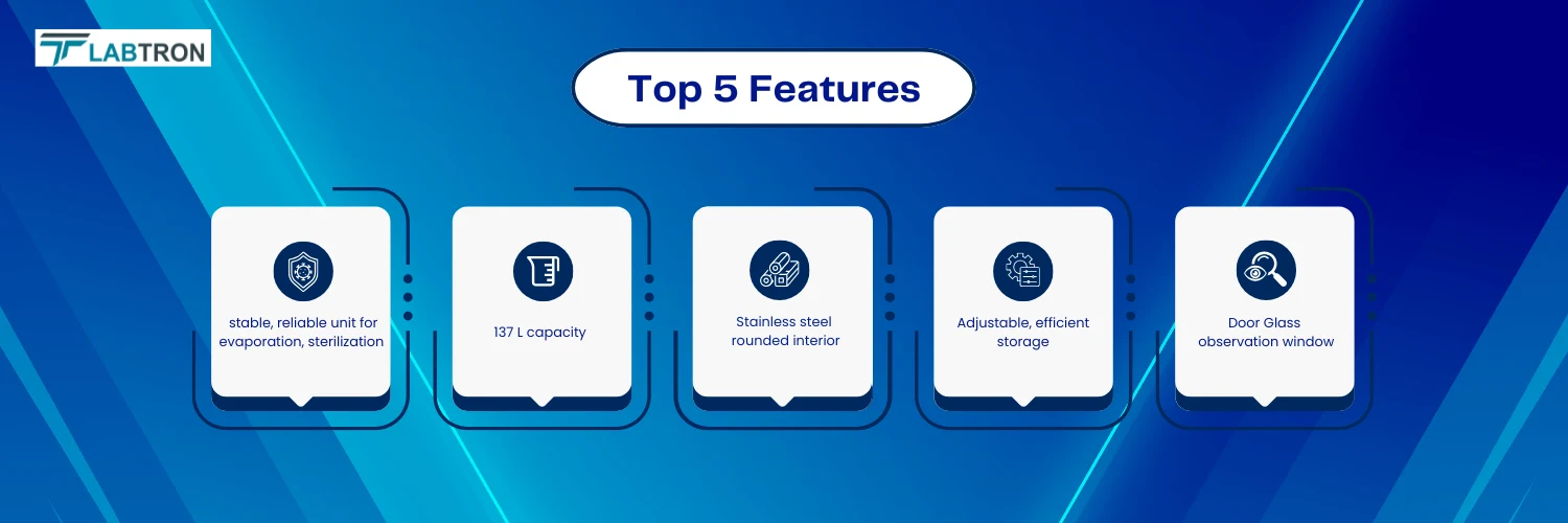 Forced Air Drying Oven LFDO-A16 | 137 L capacity with RT+10 to 200/300°C of temperature range | Over-temperature protection and precise temperature control