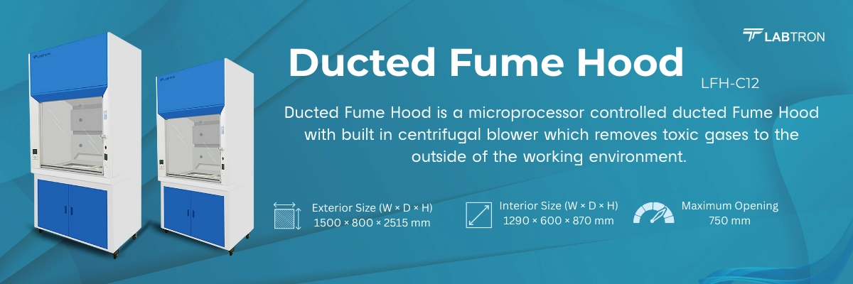 Ducted Fume Hood LFH-C12 | Exterior Size (W × D × H) 1500 × 800 × 2515 mm | Interior Size (W × D × H)	1290 × 600 × 870 mm