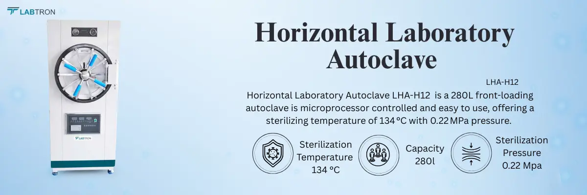 Horizontal Laboratory Autoclave LHA-H12 | Sterilization Temperature: 134 °C | Capacity: 280 L