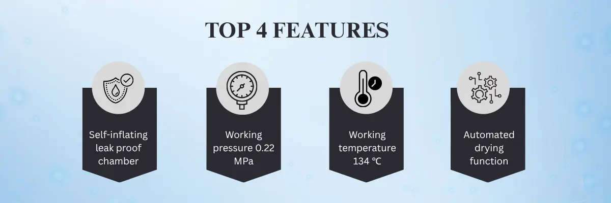 Horizontal Laboratory Autoclave LHA-H12 | Self-inflating leak proof chamber | Working pressure 0.22 MPa