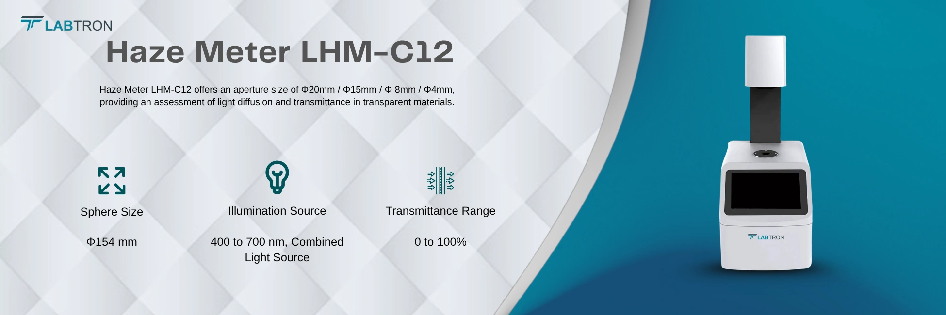 Haze Meter LHM-C12 | Sphere Size : Φ154 | Illumination Source : 400 to 700 nm, Combined Light Source