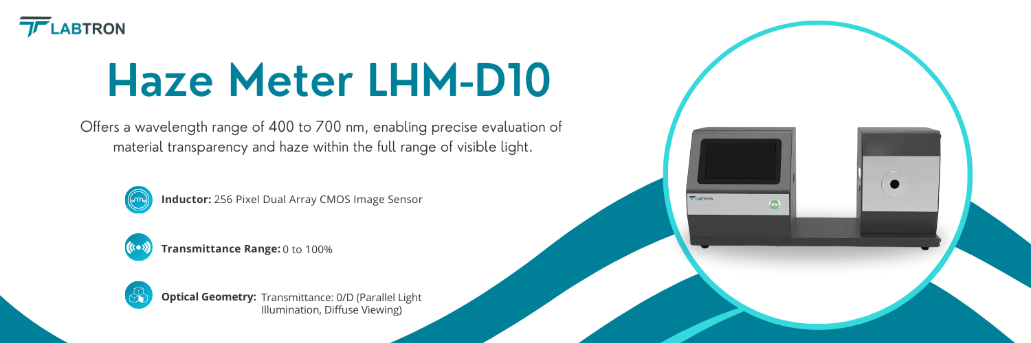 Haze Meter LHM-D10 | Inductor: 256 Pixel Double Array CMOS Image Sensors | Transmittance Range : 0 to 100 %