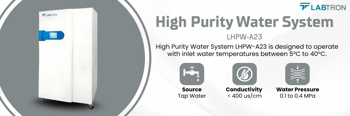 High Purity Water System LHPW-A23 | Source: Tap Water | Conductivity (25 ºC): < 400 us/cm