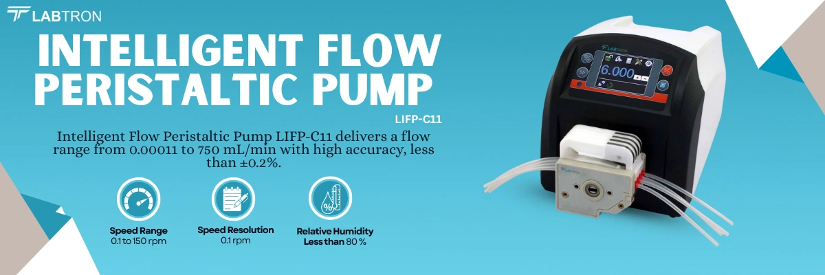 Intelligent flow peristaltic pump LIFP-C11 | Speed Range: 0.1 to 150 rpm | Speed Resolution: 0.1 rpm