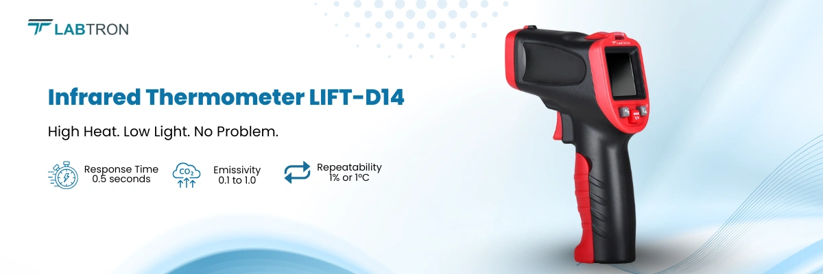 Infrared Thermometer LIFT-D14 | Response Time-0.5 seconds | Emissivity-0.1 to 1.0
