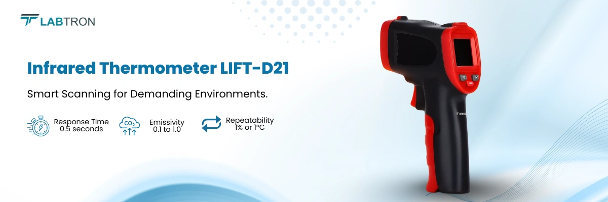 Infrared Thermometer LIFT-D21 | Response Time-0.5 seconds | Emissivity-0.1 to 1.0