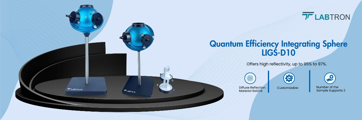 Quantum Efficiency Integrating Sphere LIGS-D10 | Diffuse Reflection Material	BaSO4 | Customizable | Number of the Sample Supports 2