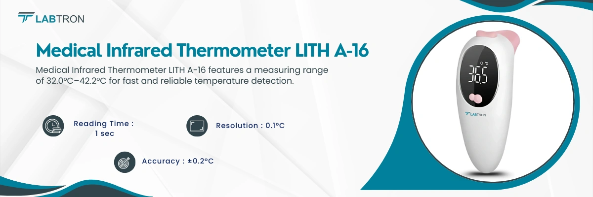 Medical Infrared Thermometer LITH-A16 | Reading time: 1 sec | Resolution: 0.1°C