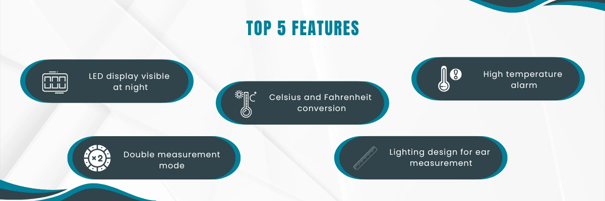 Medical Infrared Thermometer LITH-A17 | LED display visible at night | Celsius and Fahrenheit conversion