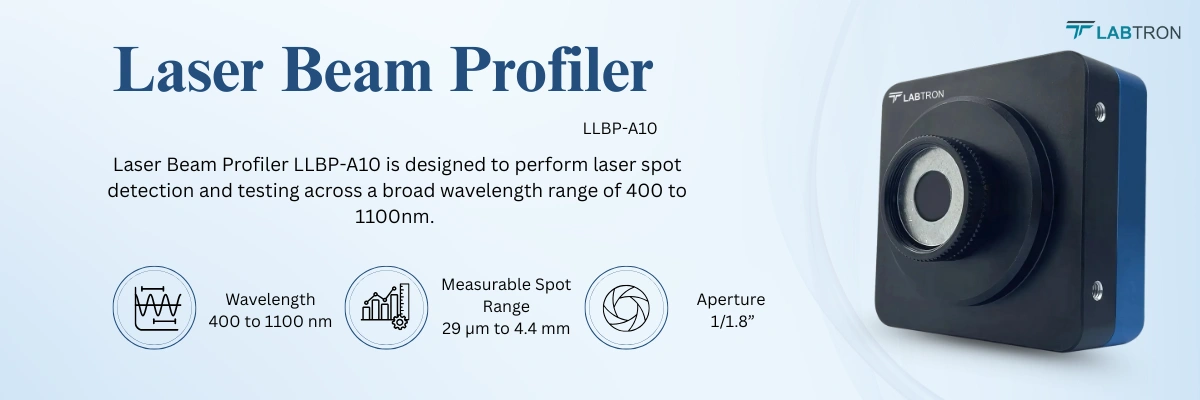 Laser Beam Profiler LLBP-A10 | Wavelength	400 to 1100 nm|  Measurable Spot Range 29 μm to 4.4 mm | Aperture 1/1.8”