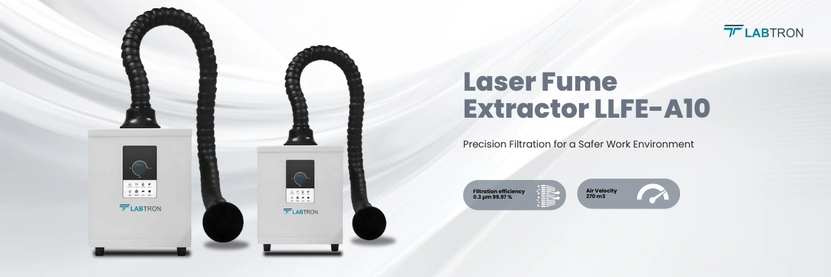 Laser Fume Extractor LLFE-A10 | Filtration efficiency: 0.3 µm 99.97 % | Air Velocity: 270 m3/h