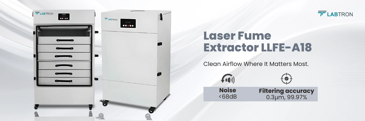 Laser Fume Extractor LLFE-A18 | Noise less than 68 db | Filtration efficiency: 0.3 µm 99.97 %