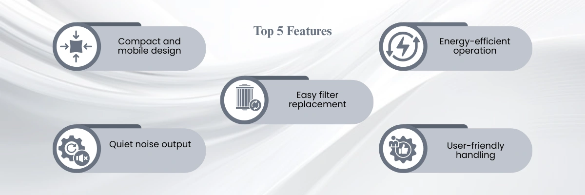 Laser Fume Extractor LLFE-A21 | Compact and mobile design | Easy filter replacement.