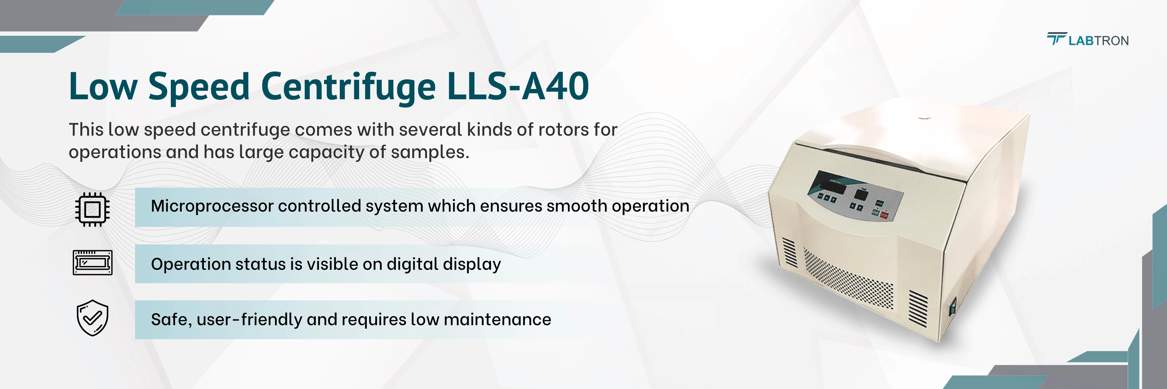 Low Speed Centrifuge LLS-A40 Banner