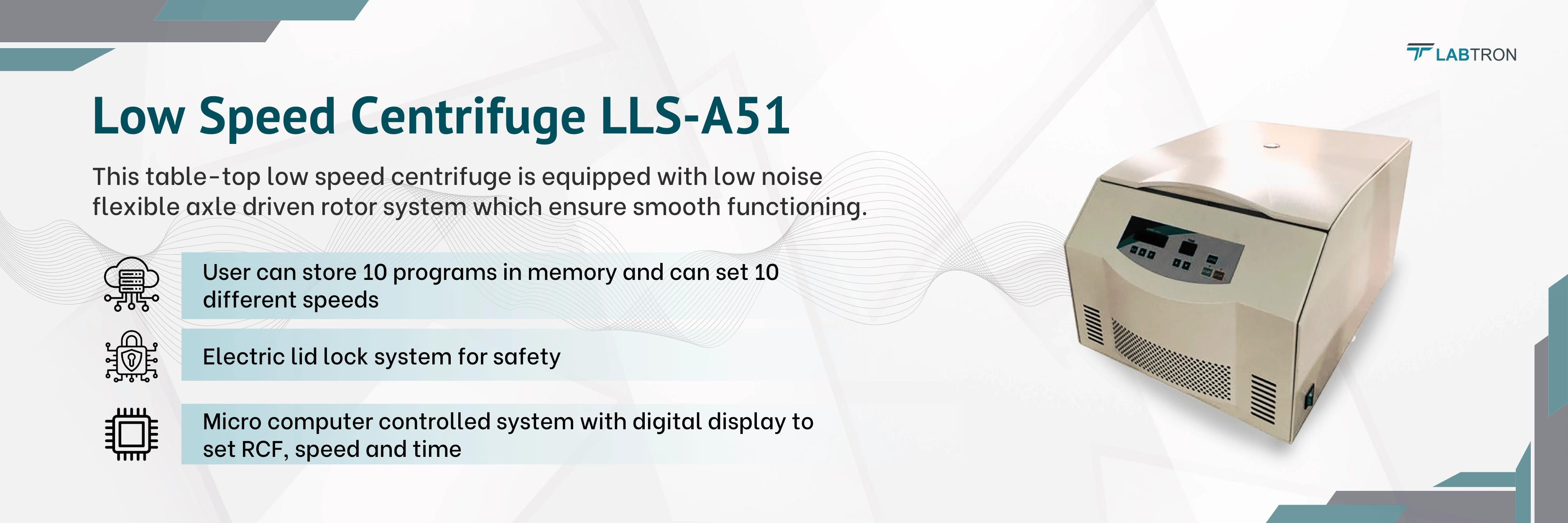 Low Speed Centrifuge LLS-A51 Banner