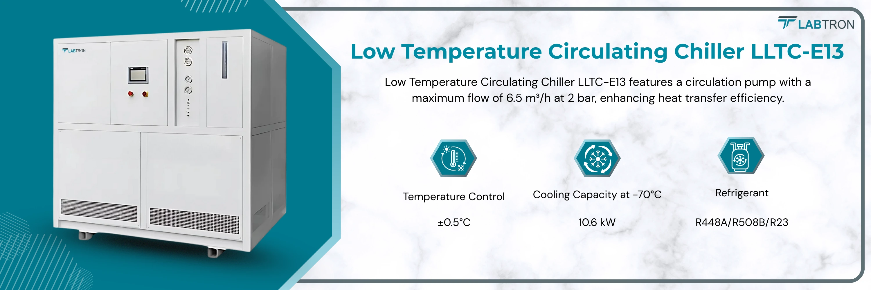 Low Temperature Circulating Chiller LLTC-E13 | Temperature Range : -80°C to -50°C | Temperature Control : ±0.5°C