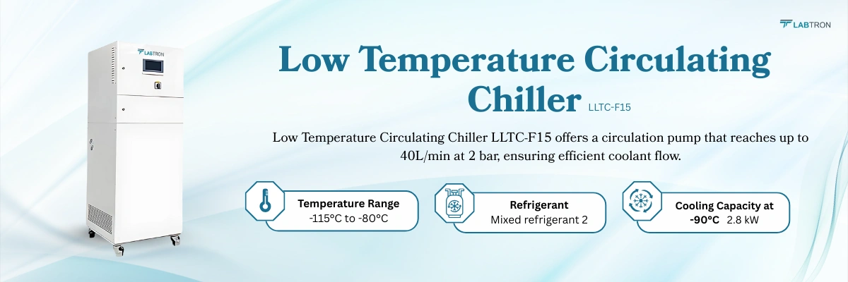 Low Temperature Circulating Chiller LLTC-F15 | Circulation Pump Max : 40L/min 2 bar | Refrigerant : Mixed refrigerant 2