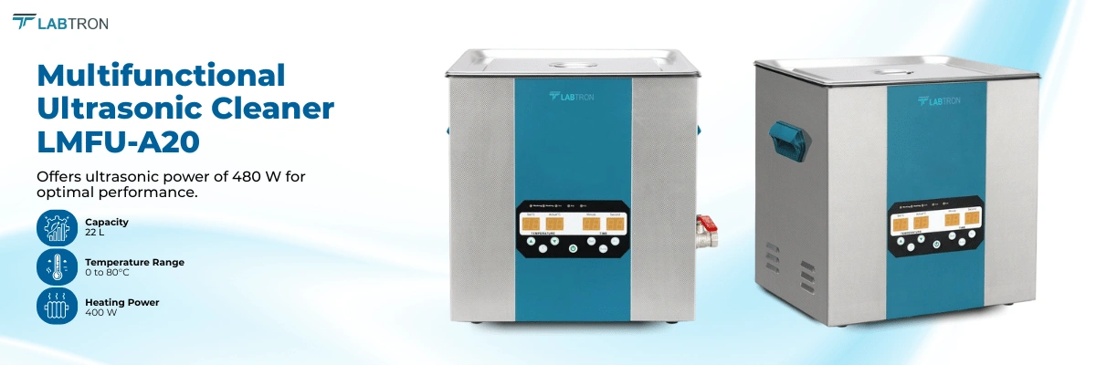 Multifunctional Ultrasonic Cleaner LMFU-A20 | Capacity : 22 L | Temperature Range : 0 to 80°C