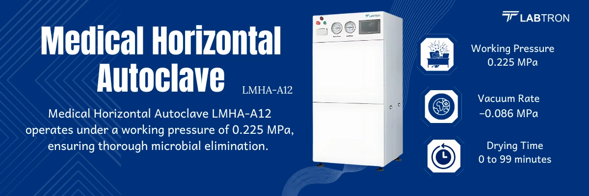 Medical Horizontal Autoclave LMHA-A12 | Working Pressure: 0.225 MPa | Vacuum Rate: –0.086 MPa