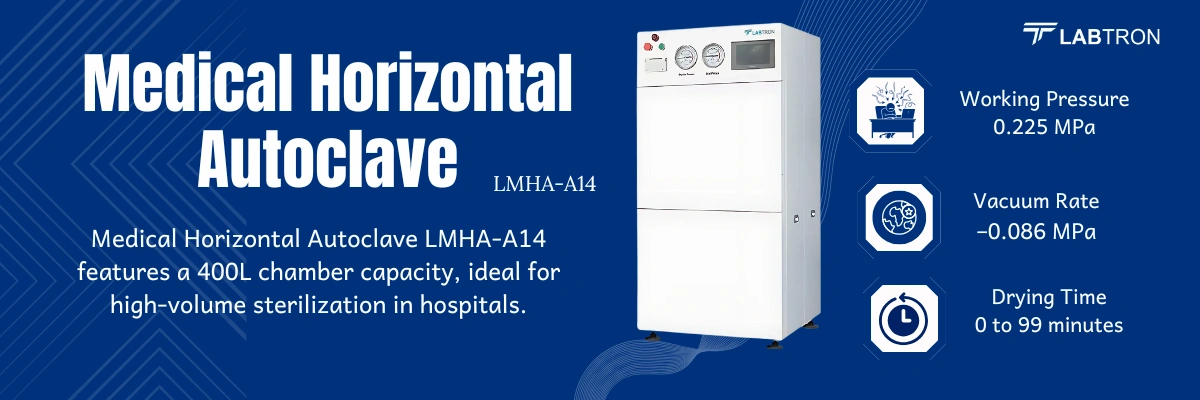Medical Horizontal Autoclave LMHA-A14 | Working Pressure: 0.225 MPa | Vacuum Rate: –0.086 MPa