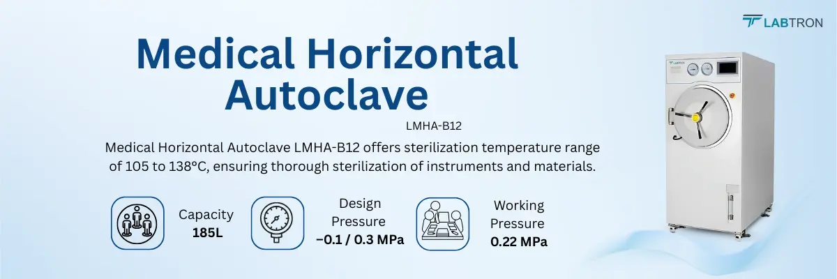 Medical Horizontal Autoclave LMHA-B12 | Capacity: 185L | Design Pressure: –0.1 / 0.3 MPa