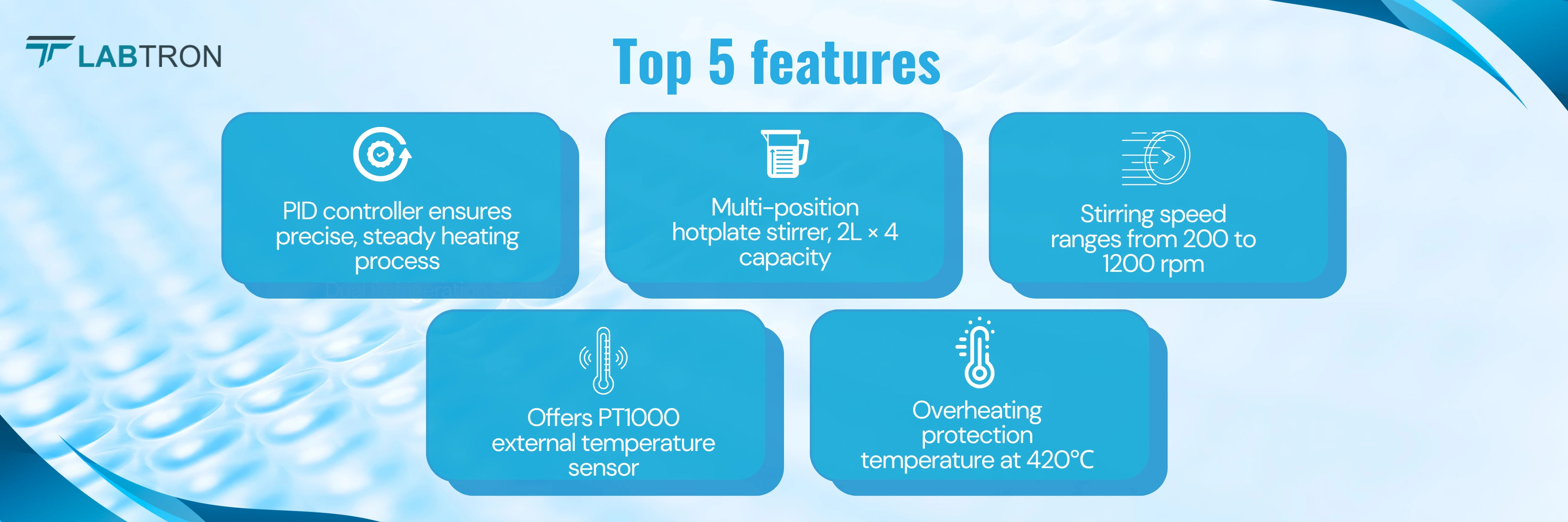 Multi-Position Hot Plate Magnetic Stirrer LMHS-A20 | Rotatory knob | PT1000 external temperature sensor