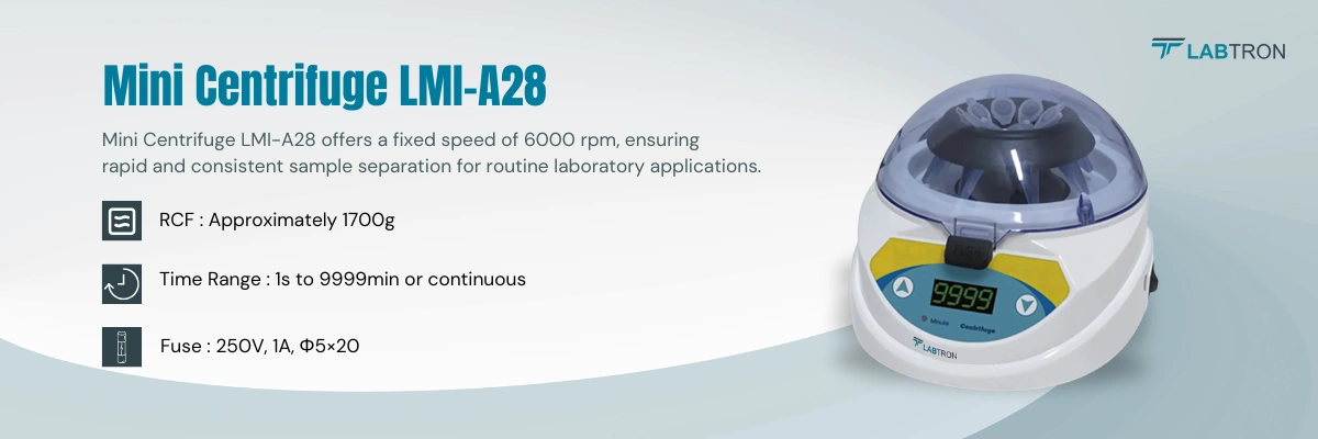Mini Centrifuge LMI-A28 | Speed Range-6000 rpm | RCF-Approximately 1700g
