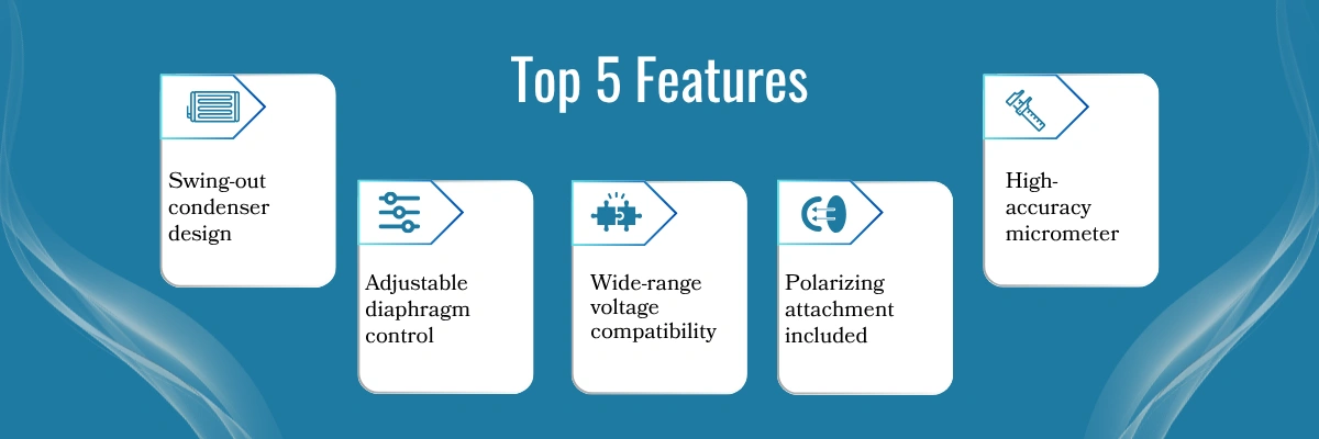 Metallurgical Microscope LMM-A11 | Adjustable diaphragm control | Wide-range voltage compatibility