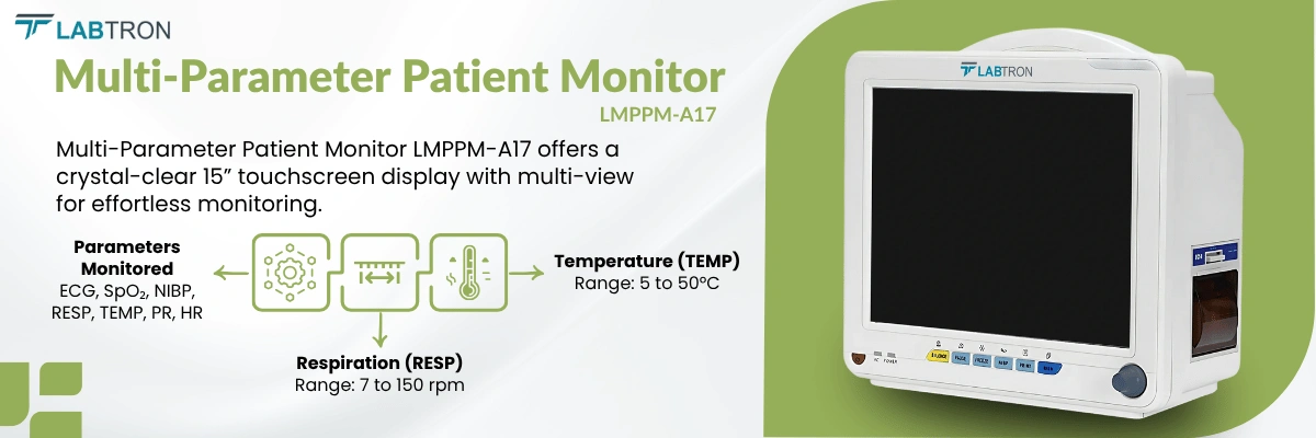 Multi-Parameter Patient Monitor LMPPM-A17 | 7to 150 rpm RESP | Multi-parameters monitored