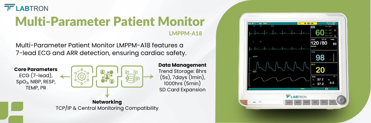 Multi-Parameter Patient Monitor LMPPM-A18 | ECG 7 lead core parameters | Central Monitoring Computer