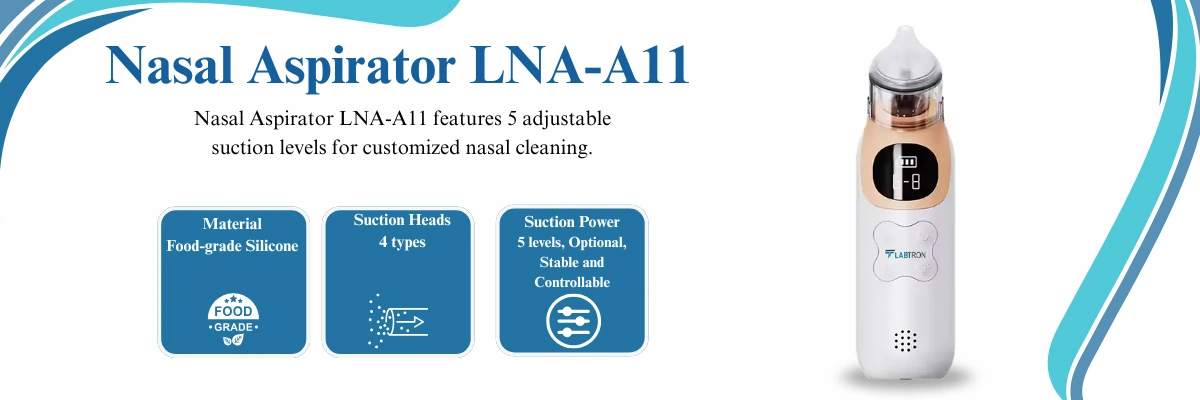 Nasal Aspirator LNA-A11 | Material: Food grade silicone | Suction Heads: 4 types