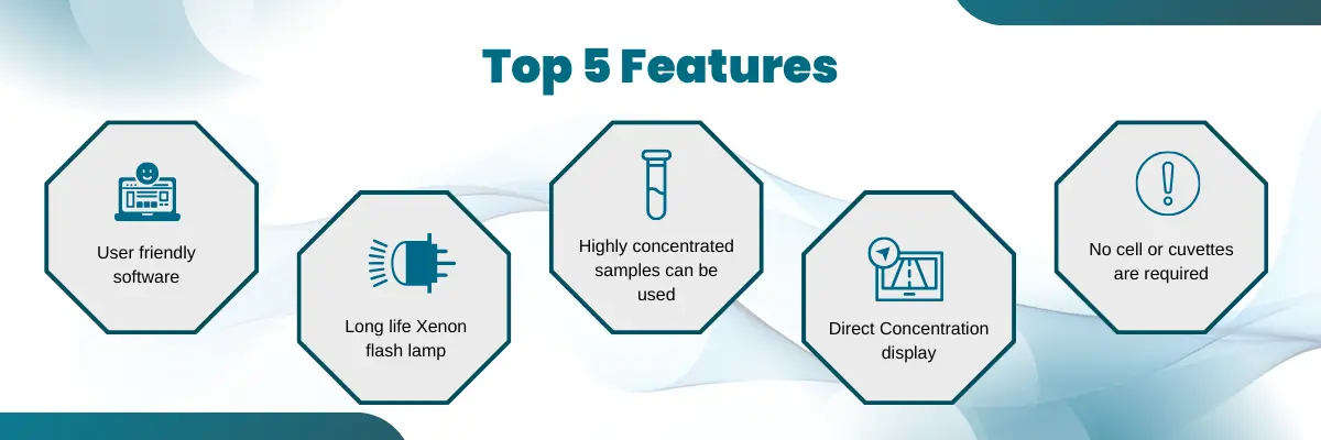 Nano Spectrophotometer LNS-A10 | User friendly software | Long life Xenon flash lamp