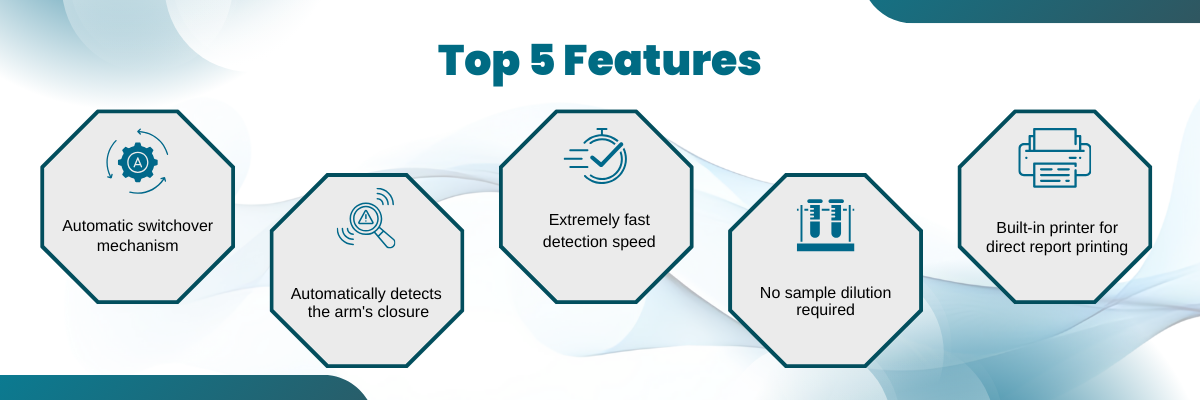Nano Spectrophotometer LNS-D10 | Automatic switchover mechanism | Automatically detects the arm's closure