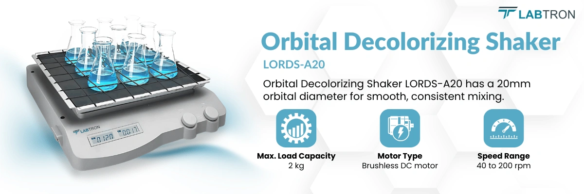 Orbital Decolorizing Shaker LORDS-A20 | Max. Load Capacity: 2 kg