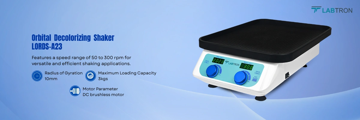 Orbital Decolorizing Shaker LORDS-A23 | Speed Range-50 to 300rpm | Time Range-1min to 99h59min