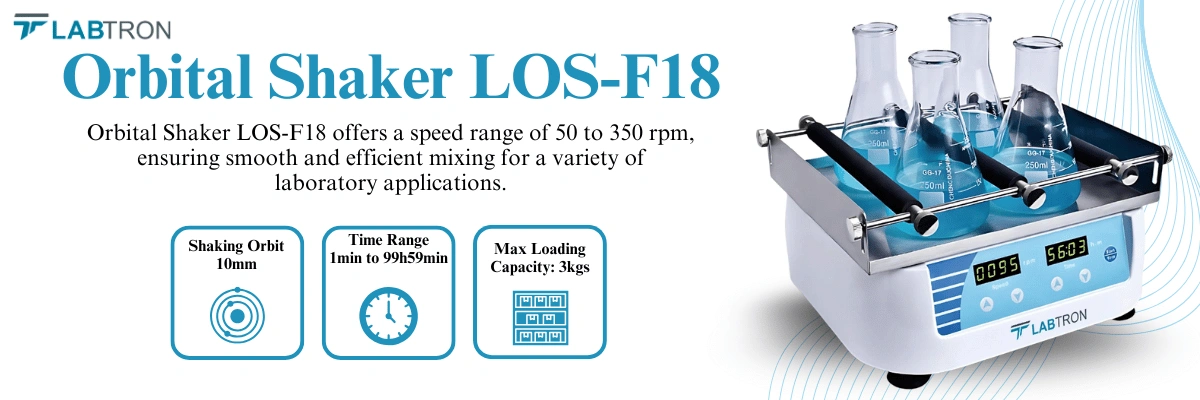 Orbital Shaker LOS-F18 | Speed Range-50 to 350rpm | Shaking Orbit-10mm