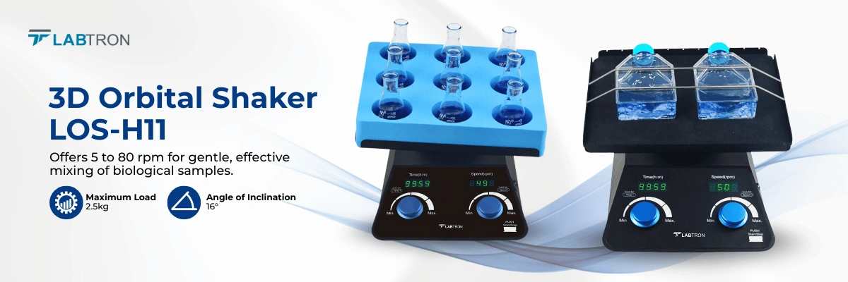 3D Orbital Shaker LOS-H11 | Speed Range-5 to 80rpm | Maximum Load-2.5kg